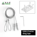 Week Aqua Hanging Kit: silver steel cable sling with metallic fittings and hex key