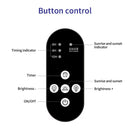 Week Aqua V Series SE-S black remote with timing, brightness, and sunrise simulation buttons