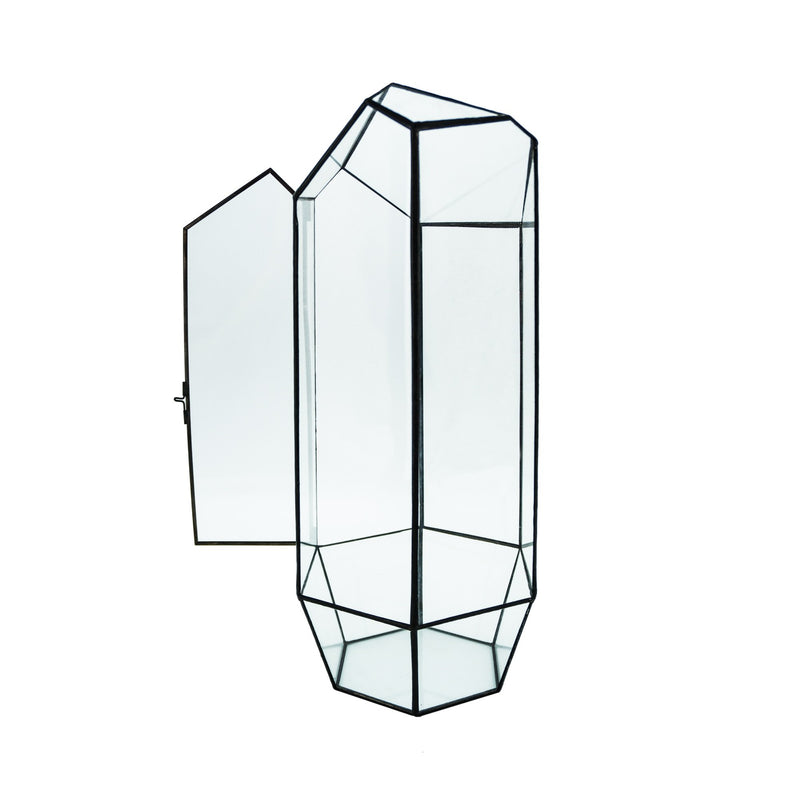 Indoor Plant Geometric High Glass Vessel Container for Succulent Moss Plant Terrarium 15.75" High - AquaticMotiv