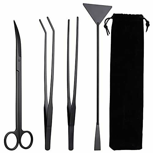 4 in 1 Black Stainless Steel Aquascape Tool Kit - AquaticMotiv