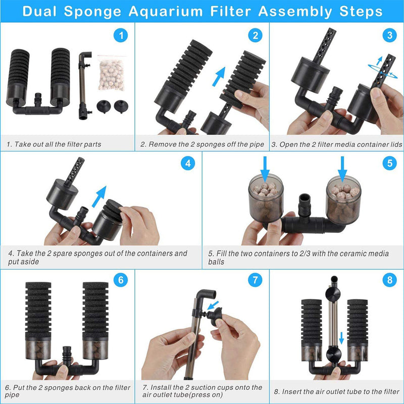 Hygger Sponge Filter 10-40 gallons - AquaticMotiv